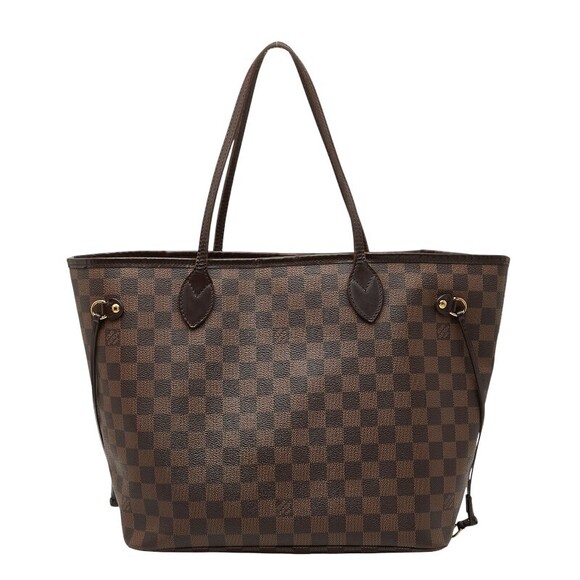 Louis Vuitton Handbags - Louis Vuitton Damier Neverfull Shoulder Bag Tote Brown Leather